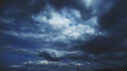 Time Lapse of Storm Clouds Over Horizon