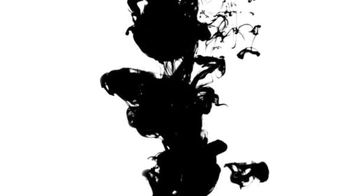 Black Ink Dissolving Slowly in Water
