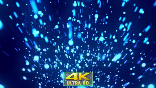 Abstract Glowing Blue Particles Data Stream Background Loop