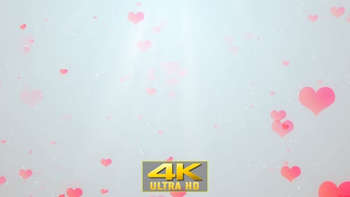 Romantic Floating Pink Hearts Celebration Background