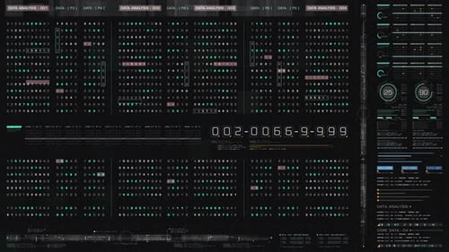 Futuristic Data Analysis HUD Interface Loop