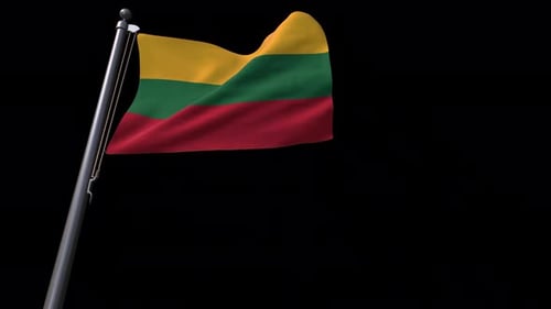 Lithuania Flag With Alpha Channel 4K