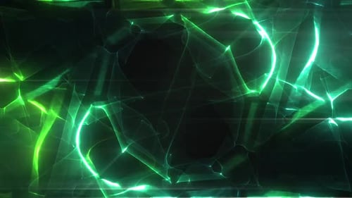 Dynamic Abstract Green Light Streaks Motion Background