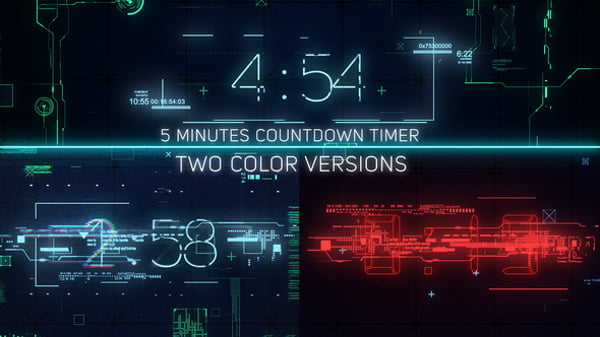 Futuristic Digital Countdown Timer with Dynamic HUD Interface ...