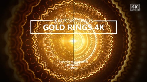 Golden Geometric Pattern Loop Backgrounds Pack