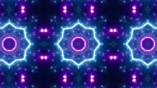 Neon Light Beam Kaleidoscope Background Loop 4K 09