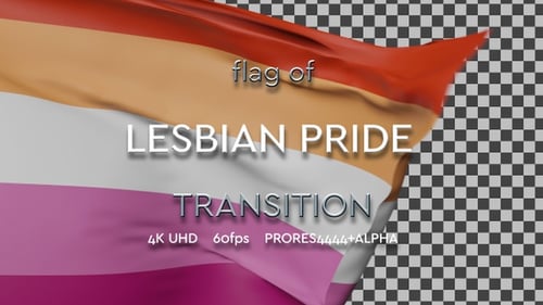 Fluid Lesbian Pride Flag Waving Animation