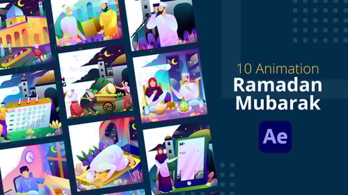 Vibrant Ramadan and Islamic Culture Animated Explainer Scenes