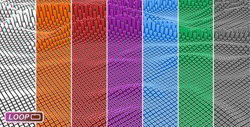 Abstract Geometric Waving Cubes Grid Background Loop