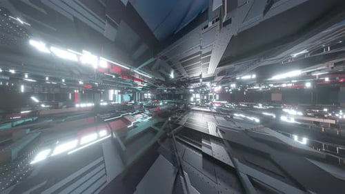 3D rendered animation, inside circuit board