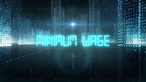Skyscrapers Digital City Tech Word Minimum Wage
