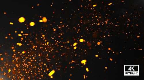 Flying Fire Sparks Particles Animated Background