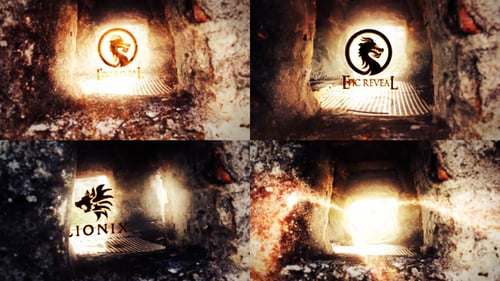 Epic Dungeon Logo Reveal with Fiery Effects