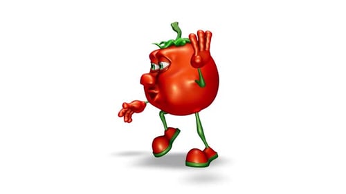 Animated 3D Tomato Character Waving Walking and Gesturing