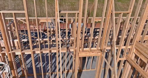 Aerial View of New House Construction Site