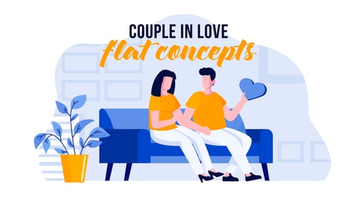 Pareja enamorada - Flat Concept
