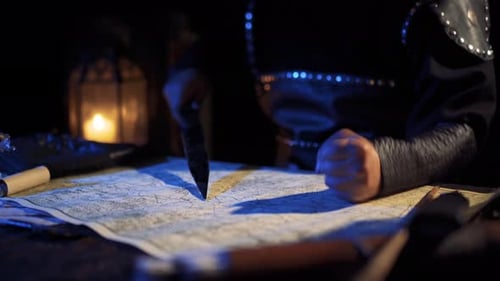 Medieval Figure Studies Map by Candlelight