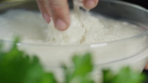 Mixing Rice with Water