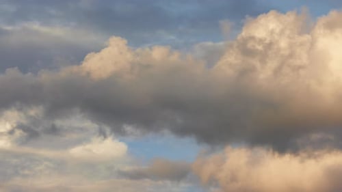 Timelapse of White Clouds Moving in the Blue Sky