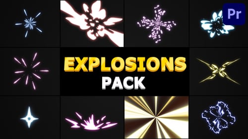 Hand Drawn Cartoon Explosions Pack for Dynamic Video Effects