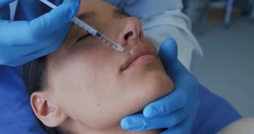 Lip Injection Treatment at a Medical Clinic