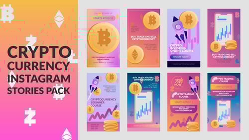 Animated Cryptocurrency Investing Social Stories Template