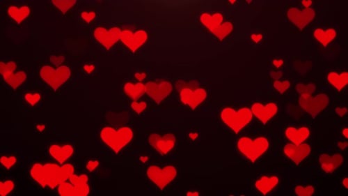 Animación abstracta de corazones rojos