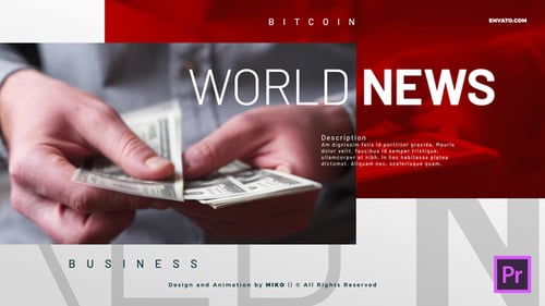 Modern News Opener with Dynamic Text and World Map