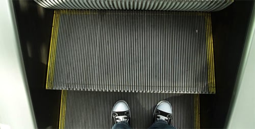 Riding Up an Escalator POV Perspective