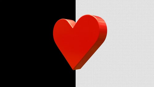 Loop of 3d Heart Rotating with alpha