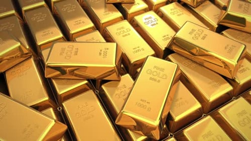 Animated Stack of Shining Gold Bars for Financial Concepts