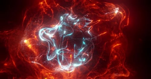 Glowing Abstract Energy Particle Loop Background