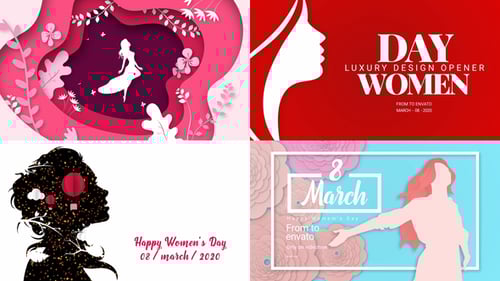 Women's Day Celebration Opener with Paper Cut Floral Motion