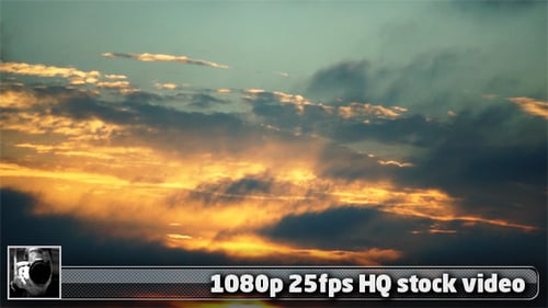Dramatic Sunset Sky with Golden Hour Light
