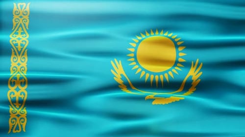 Realistic Waving Flag of Kazakhstan Motion Graphic