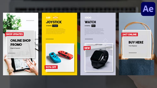 Online Shop Vertical Promo Slideshow | After Effects