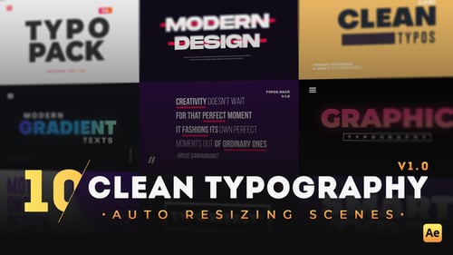 Dynamic Clean Typography Scenes Pack