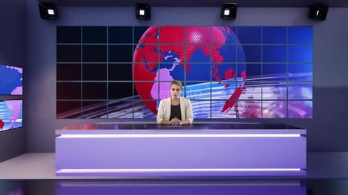 3D Virtual Tv Studio News B9011