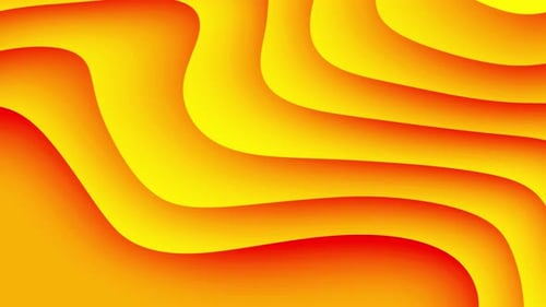 Abstract Fluid Waves Background Animation in Yellow and Orange