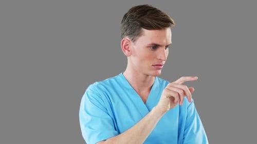 Surgeon using digital screen