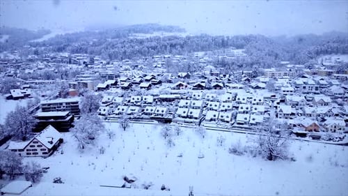 Village Homes Häuser in der Winterschneesaison
