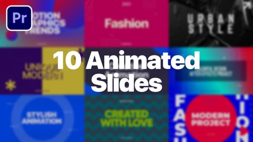 10 Animated Slides - MOGRT for Premiere Pro