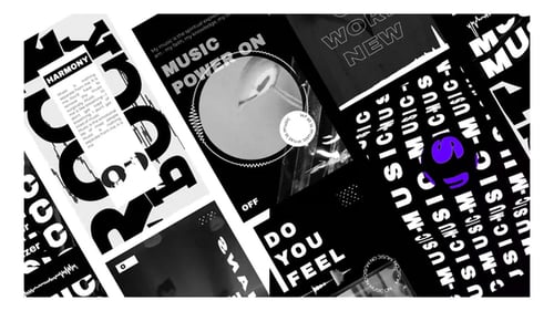Monochrome Kinetic Typography Music Visualizer Stories
