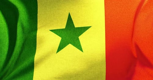 Waving Flag of Senegal Realistic Fabric Loop