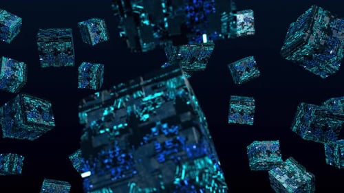 3D Cubes leuchten und leuchten