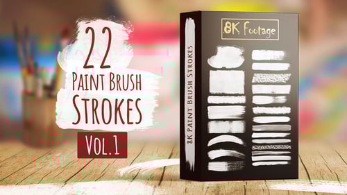 8K Animated Paint Brush Stroke Transitions and Reveals Pack