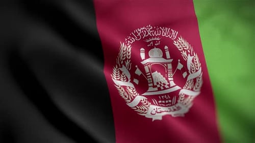 Seamlessly Waving Realistic Afghanistan National Flag