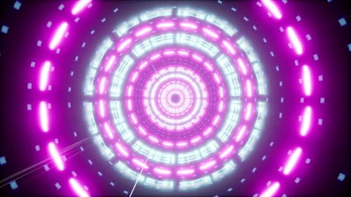 Abstract Glowing Circle Rotation Blinking Vj Tunnel 4K 08