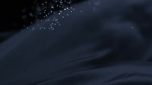 Black fabric with glitter, Slow Motion