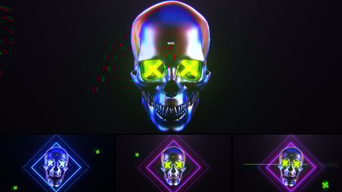 Â Skull Glitch Logo Reveal